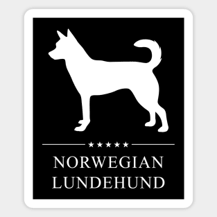 Norwegian Lundehund Dog White Silhouette Magnet